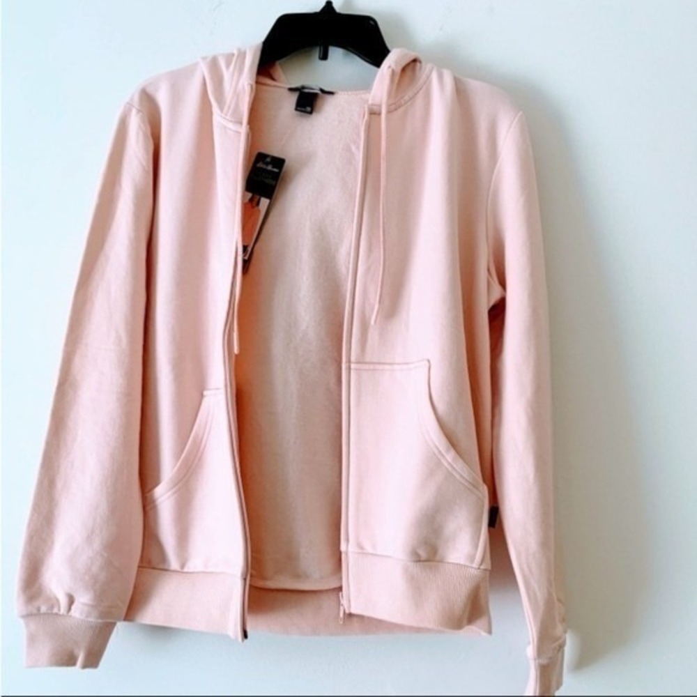 Eddie Bauer, women's full zip hoodie. Pink. Ultrasoft. 4-way stretch. XS - Picture 3 of 8